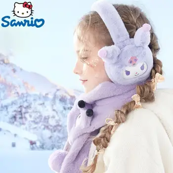 Sanrio My Melody Cinnamoroll Kuromi Hellokittys Кукла Плюшен Мека Топло За Уши Сладък Kawaii Зимни Топли Слушалки За Жени