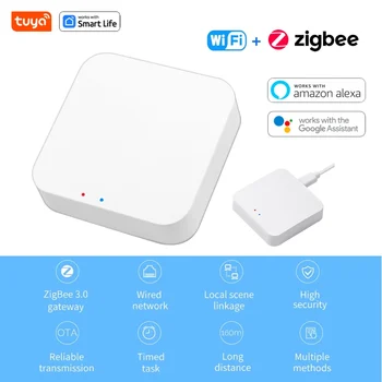 Sasha Smart ZigBee Многорежимен Портал-Хъб Умен Дом Zigbee, Bluetooth 2In 1 Hub, Smart Life Дистанционно управление на Работата с Алекса Google