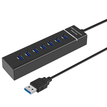 USB-хъб, 7-портов USB 3.0 Hub на LED Преносим Високоскоростни влакове, Съвместими с Air, Mac Mini / Pro, Surface Pro, PC И Лаптоп