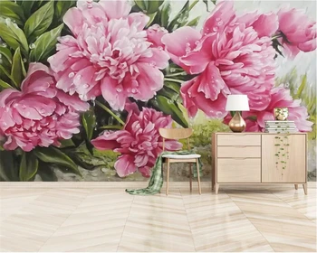 WELLYU Custom Nordic modern, боядисване, декорация във формата на цвете божур, рисувани тапети papel de parede, тапети home decor3D
