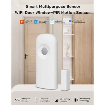 Wifi сензор врати Умен прозорец Сензор за врата Аларма за домашна сигурност Безжичен магнитен детектор за отваряне на врати