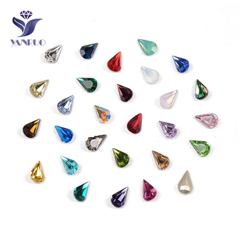 YANRUO 4300 с крушовидна форма блестящи кристали, кристал, необичайни камъни, скъпоценни камъни за бродерия, дойде отзад и кристали за украса на рокли