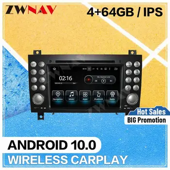Авто мултимедиен плеър с Android 4 + 64G 10.0 за MecerdesBenz SLK-171 2004 2005 2006 2007-2011 аудио-радио авто стерео IPS главното устройство