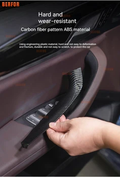 Автомобили с ABS Структура От Въглеродни Влакна Вътрешна рамка, която Панел Дръжка за Захващане на Подлакътник Защитен Калъф За BMW X3 X4 2010-2017 F25 F26