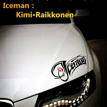 Автомобилни Стикери Kimi Raikkonen F1 Racing Светоотражающее Украса За Капак Фарове Предното Стъкло На Багажника Броня Мотоциклет D30