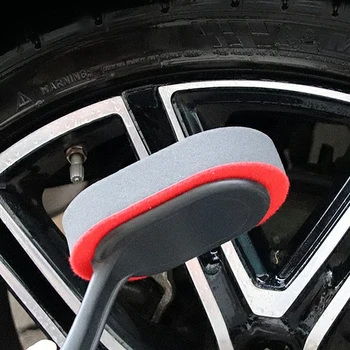 Апликатор за Блясък на Автомобилни гуми, подобно на гъба, Четка за промяна гуми с Извита Дръжка за автоматично Обяснения, Лесен за използване Инструмент За Почистване на гуми