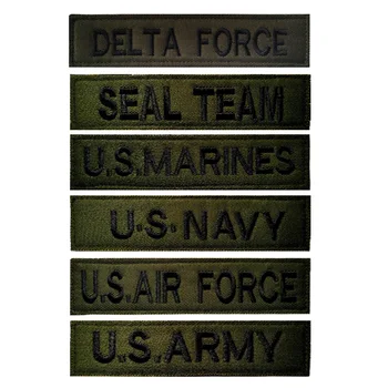 Армейски Зелен 3D Бродирана Пластир с плетене на една Кука и Линия на Армията на САЩ 101 Нагрудная Нашивка Печат Delta State Несвязанный Икона Тактически Солдатские Етикети
