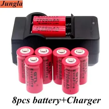 Батерията е литиево-йонна батерия 16340 3,7 На 2700 ма, Акумулаторна батерия за лампи de poche LED, chargeur стенопис voyage, piles cr123a lithium