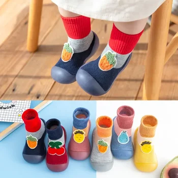 Бебета и малки деца с мека подметка, обувки за деца, бебешки чорапи, есенни и зимни домашни чорапи, мъжки и дамски детски обувки
