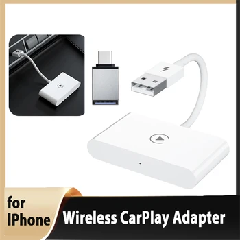 Безжичен адаптер CarPlay за lPhone, безжичен адаптер за кола за автомобил, безжичен ключ Apple Carplay, онлайн-актуализиране на Plug и Play WiFi с честота 5 Ghz