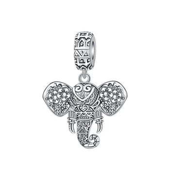Бижута във формата на слон от 925 сребро, висулки-окачване, подходящ за оригинален браслету Пандора, очарователен ожерелью от мъниста, женски бижута направи си Сам
