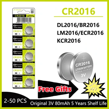 Бутон Батерии с Висок Капацитет 3v CR2016 LM2016 BR2016 DL2016 Coin Cell Lithium Батерия За Часовници и Електронни Играчки Калкулатори