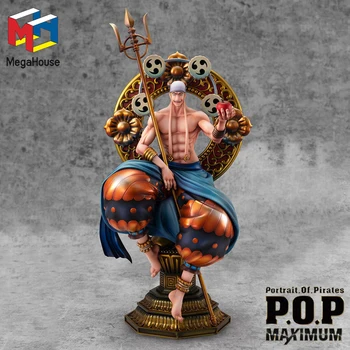 В наличност Оригинален Автентичен MegaHouse P. O. P RE-MAXIMUM One Piece God of Skypiea Enel Фигурка Аниме са подбрани Модел В опаковка Кукла Играчка
