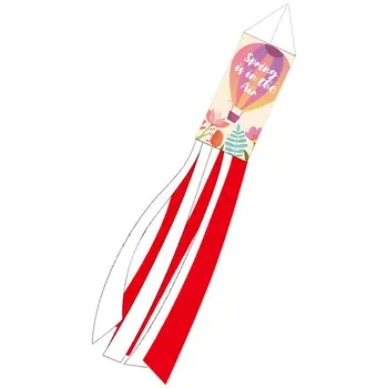 Ветрозащитный Ярък Цветен Декоративен Ветрозащитный Чорап С Опашки Пролетни Цветя От ултра силна 40-инчов Полиестер Rip-Stop С посока на вятъра