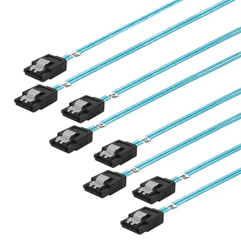 Висококачествен кабел за твърд диск сървър на компютъра: от 4 SATA до 4 SATA 4.0 с 180-градусова тръстика мрежа