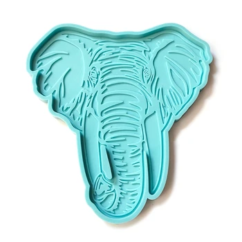 Главата на слон тава от епоксидна смола мухъл увеселителен парк силиконови форми DIY занаяти глина сапун свещ украса за дома инструменти за леене 
