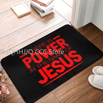 Господ исус Христос Нескользящий подложка за баня POWER JESUS Етаж килим за входната врата, цветна подложка за помещения