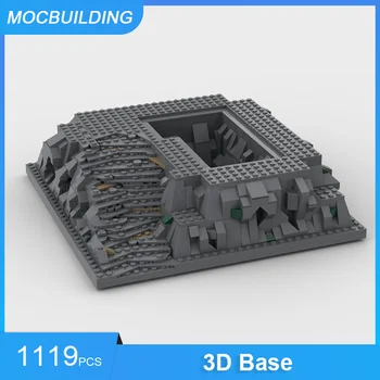 Градивните елементи на MOC, модулна каменна 3D-основа и укрепване на печка с модел на реката, направи си САМ, Събери тухлена дисплей, Детски играчки, Коледни подаръци за деца