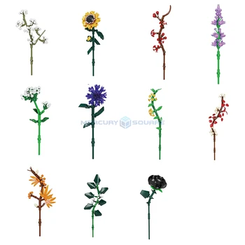 Градивните елементи на модела на едно цвете MOC 92040 Идеи за създаване на buketno цветя, Събиране на растения, Идеи тухли, Играчка за подарък със собствените си ръце