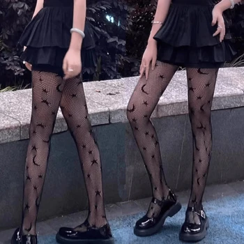 Дамски секси клубни чорапогащи в ретро стил готик Лолита 
