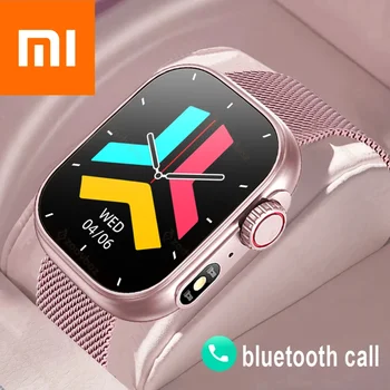 Дамски смарт часовници Xiaomi Покана с потребителски циферблат, водоустойчиви часовници за измерване на температурата на тялото, напълно сензорни часовници за Android и IOS