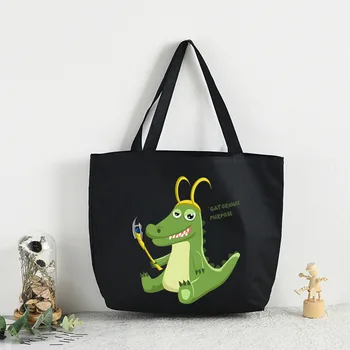 Дамски холщовая чанта Plamen Crocodile Gator, холщовая чанта-тоут, еко-чанта за пазаруване, холщовая чанта-тоут, ежедневна чанта за ежедневно използване