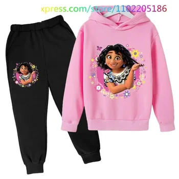 Детска hoody encanto - дрехи за малките момичета, качулки Mirabel, Панталони, комплекти от 2 теми, сладък детски костюм, детски спортни костюми