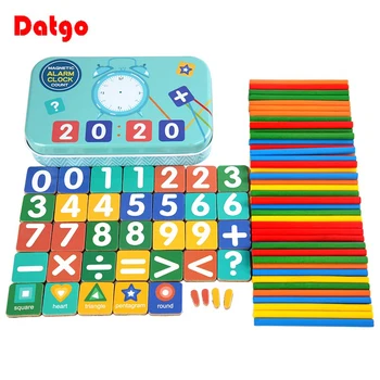 Детска математика, дървени магнитни цифров преброяване пръчка, Монтесори игри за ранно обучение на деца, детски играчки