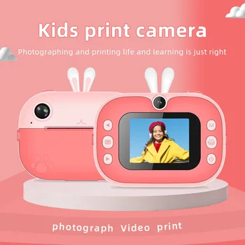 Детска помещение Миг печат Помещение Топлинна Цифров Фотоапарат Играчка за момичета, Детски Камера за Видео Подарък за момичета И момчета На Рожден Ден