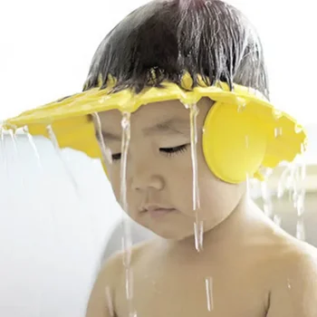 Детска шапка за душ, Регулируем шапка за миене на коса за новородено, Защита на ушите, Безопасен детски шампоан, защитен калъф за главата за баня