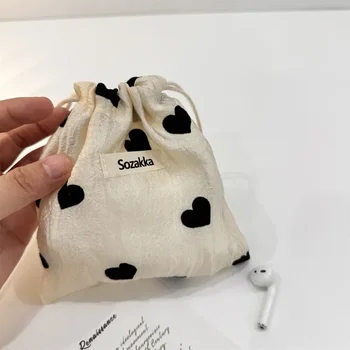 Джоб за шампанско love пакет на съвсем малък, чанта за съхранение на малки предмети на тъканта, чанта за студентски консумативи, преносима чанта за тоалетни принадлежности.