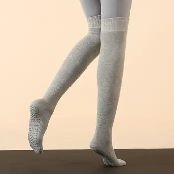 Дишащи Чорапи За Йога, Супер Меки, Абсорбиращи Влагата Чорапи Над Коляното, за Жени, за предотвратяване на занасяне Топли Чорапи за Йога със Защита от хлъзгане