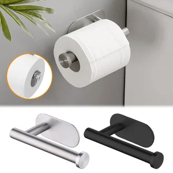 Държач за тоалетна хартия без пробиване от неръждаема стомана SUS304 Самоклеящийся стенен държач за хвърляне на тъканта и хавлии за баня, кухня