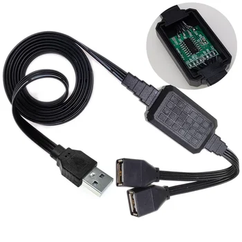 Едновременно предаване на данни с чип, USB-кабел за зареждане, 1 минута, 2 тел, 1 мъжки и 2 на лентата за търсене, USB2.0 AM / 2AF 20 см-110 см