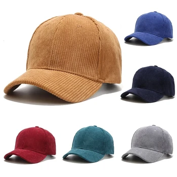 Есенно-зимни нова вельветовая бейзболна шапка на Корейската версия на мъжки и женски основни модни шапки топла шапка