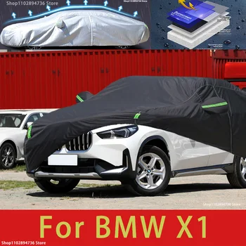 За BMW X3 е подходящ външна защита, пълно покритие на автомобила, Снежни воали, козирка, Прахоустойчив, Водоустойчив черен калъф за кола