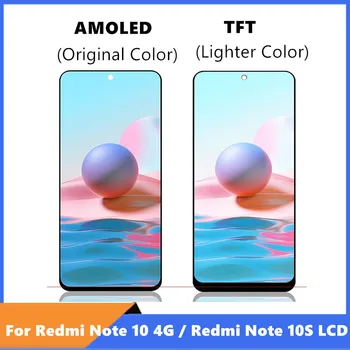 За TFT Оригиналния Redmi Note 10S Екран С Рамка За Xiaomi Redmi Note 10 M2101K7AI M2101K7AG LCD дисплей, Сензорен Екран