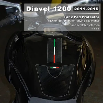 Защитен панел на резервоар от въглеродни влакна, водоустойчив тампон на резервоар за Ducati Diavel 1200 2011 2012 2013 2014 2015 Аксесоари за етикети на мотор
