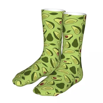 Зелени чорапи, с хубави модел от авокадо, мъжки и дамски чорапи от полиестер, забавни чорапи Happy, луди чорапи за пролет, лято, есен, зима, подаръци
