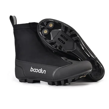 Зимни велосипедни обувки Найлонови топли ветроупорен Обувки за планински велосипеди, Отразяващи обувки, Ультралегкие ботуши за езда на открито