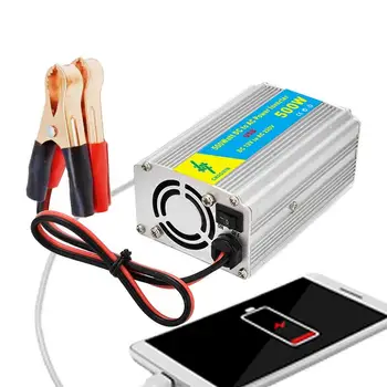 Инвертор за постоянен Ток В Променлив 500 W Автомобилен Инвертор на Постоянен ток от 12 В 220 v Ac Автомобилен Инверторен Преобразувател USB порта За Зареждане и 2 Скоба За Батерия Ac