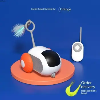 Интелигентна играчка за котки ATUBAN Remote, активно пишеща машина на колела с взаимозаменяеми машината, акумулаторна злата машина за домашни котки/ котенков и малки кученца