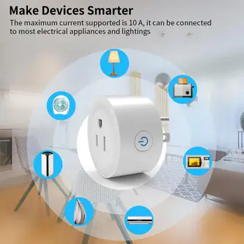 Интелигентно гнездо Homekit WIFI 10/16 А Smart US Plug-с функция за контрол на мощността и синхронизация на контакти Работи с Cozylife Алекса Home
