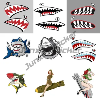 Интересна бомба, летяща паст на тигрова акула, етикети във формата на акула перките на предното стъкло, стикери за бусове, мотоциклети, детска играчка, Каяк, мотоциклет.