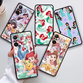 Калъф Disney Princess За Момичета Xiaomi Redmi Note 11 10 9 Pro 11S 10S 9S 8 12 10В K40 8T 9А 9В 9T 7 9i Черен Мек Калъф За Телефон Capa