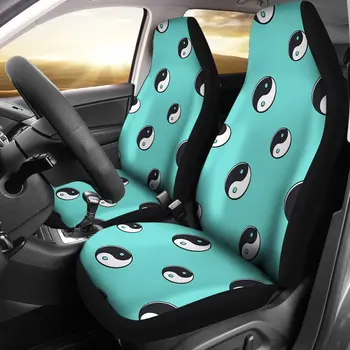 Калъф за седалка със синьо изображение, Yin Yang, комплект покривала за автомобилни седалки, 2 бр., автоаксесоари, автомобилни постелки