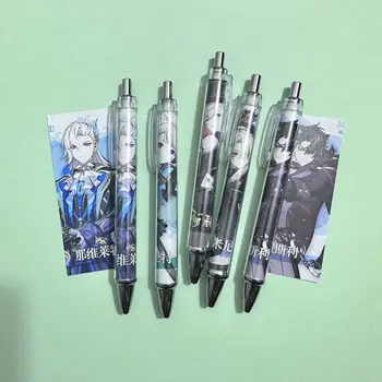 Канцеларски материали Genshin детски ученически пособия скъпа писалка Venti / Yae Miko / Eula Аниме аниме фен Набор от Гелевых Дръжки Черно 0,5 мм химикалки за писане