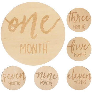Карта на месеца на детето Месечна крайъгълен камък Маркер стикери Джанти double sided за дървени таблетки