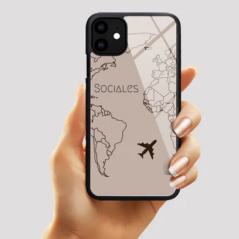 Карта на света, план за пътуване, джоб за телефон, гумени калъфи за мобилни телефони iPhone 12 11 Pro Max XS 8 7 6S Plus X SE XR 12 Mini Cover