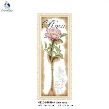 Картини с розови рози Aida върху платно Комплекти за бродерия на кръстат бод DMC 11-каратный и 14-каратный Комплект за бродиране на Едро ръчно изработени Аксесоари 